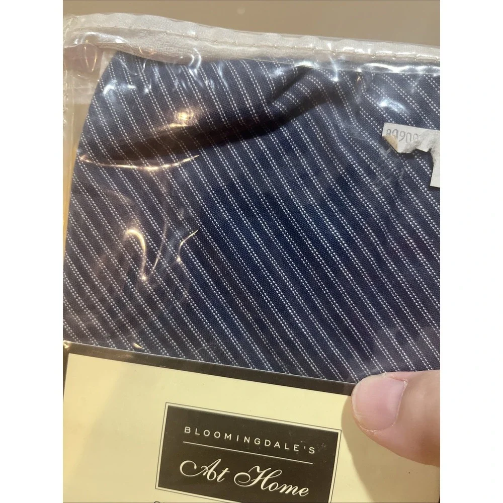 Bloomingdales at Home Navy Nathaniel Pillowcases‎ 100% Cotton With Attached Cuff